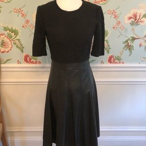Rebecca Taylor Black Knit Top Vegan Leather Dress